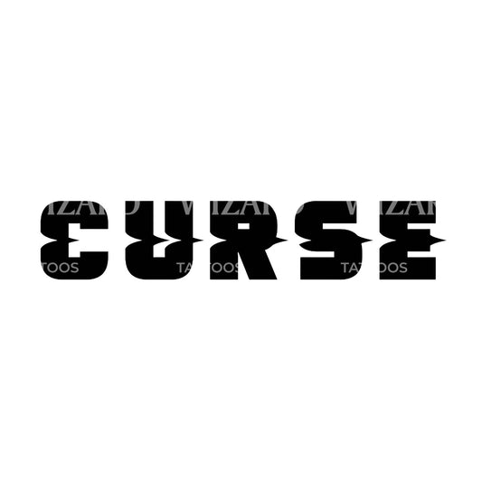 Curse Lettering Tattoo Design