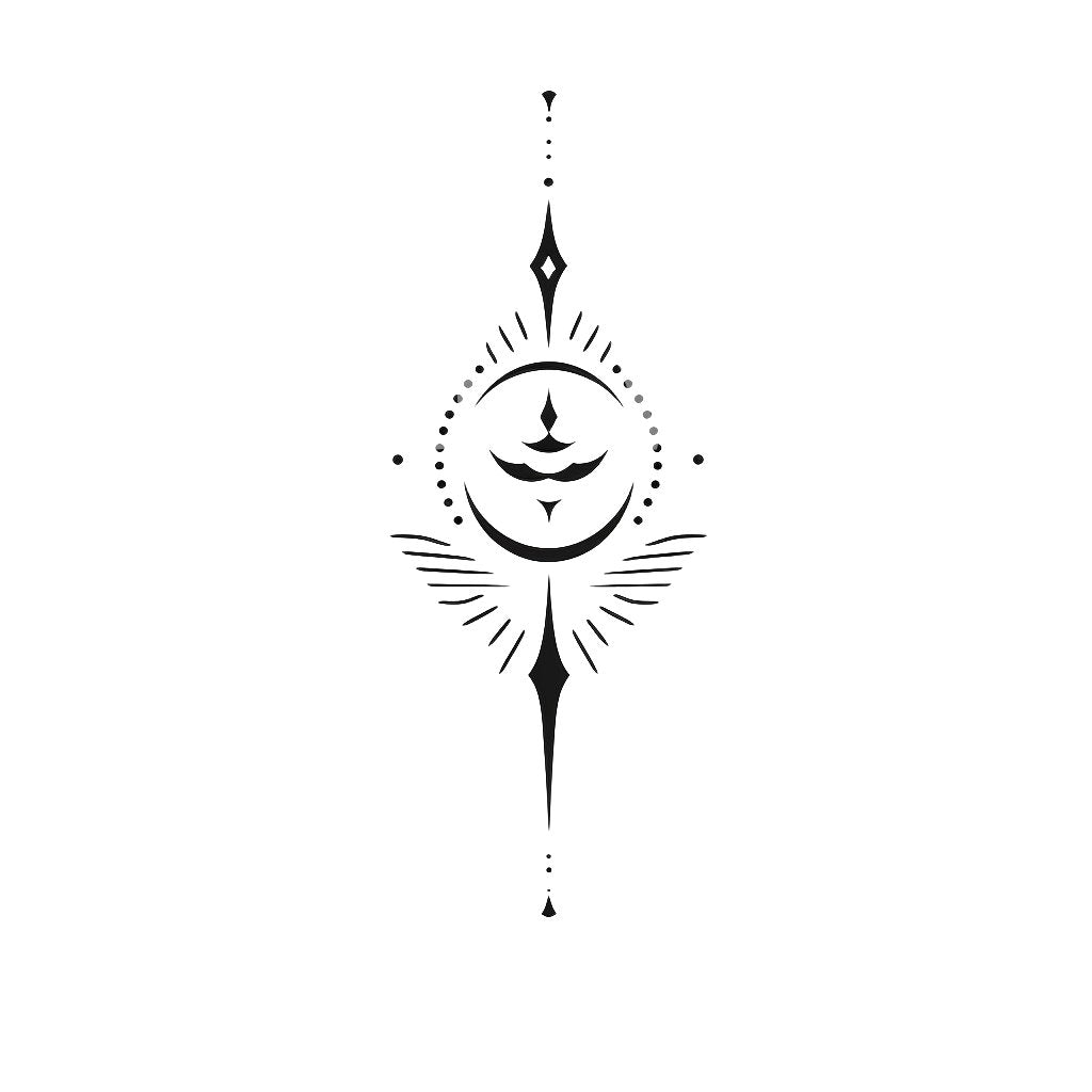 Hand Poke Abstract Sagittarius Tattoo Design