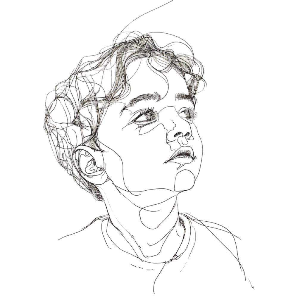 Boy Portrait Sketch Tattoo Design