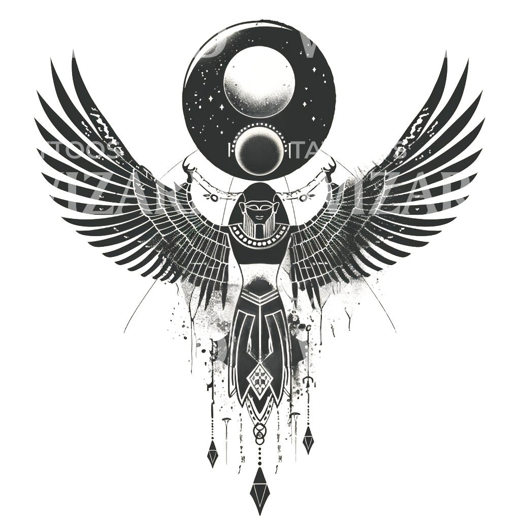 Egyptian Sky Goddess Nut Tattoo Design