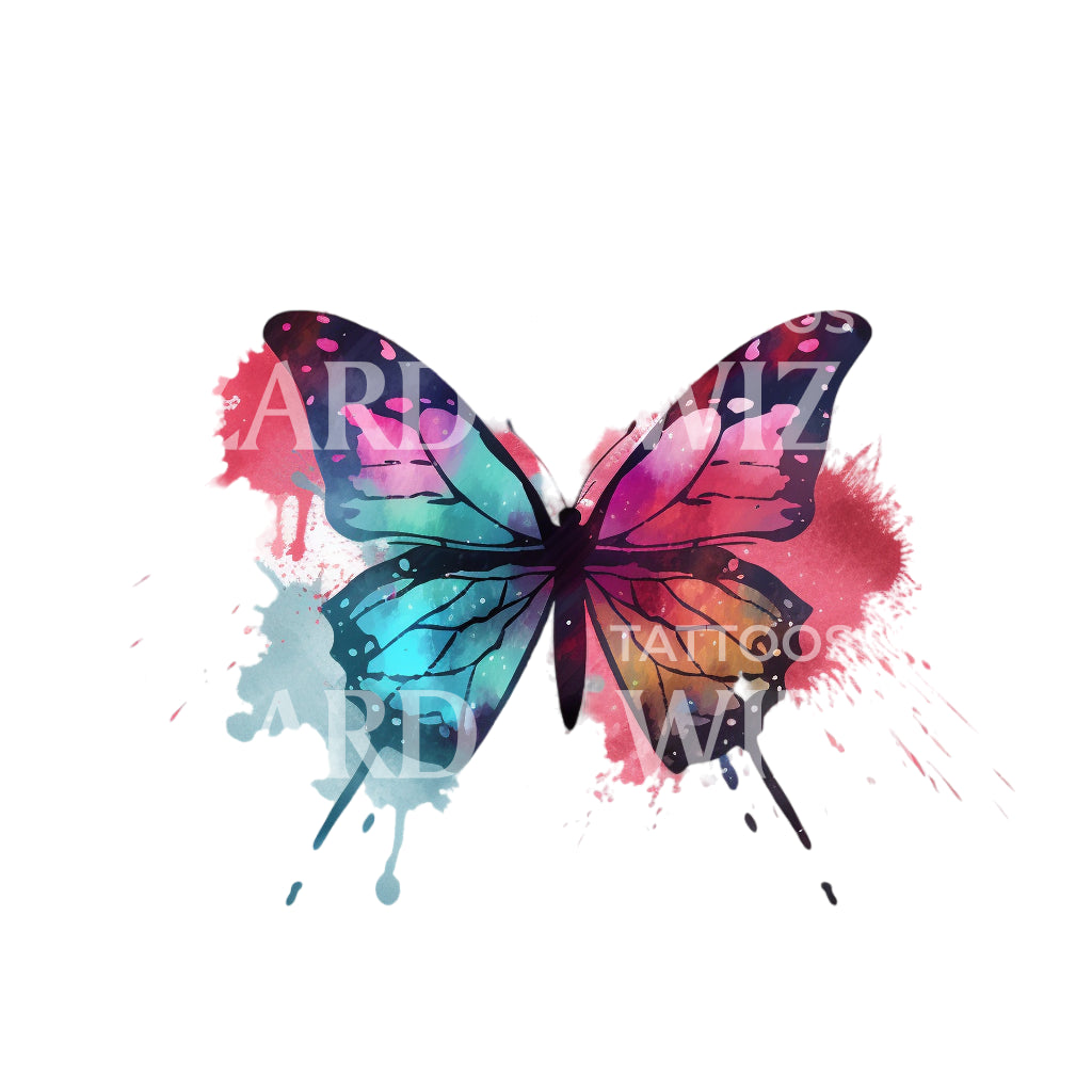 Watercolor Butterfly Tattoo Design