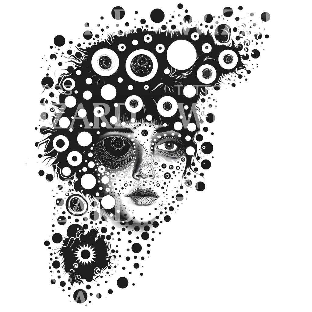 Mystical and Dark Portrait Tattoo Design