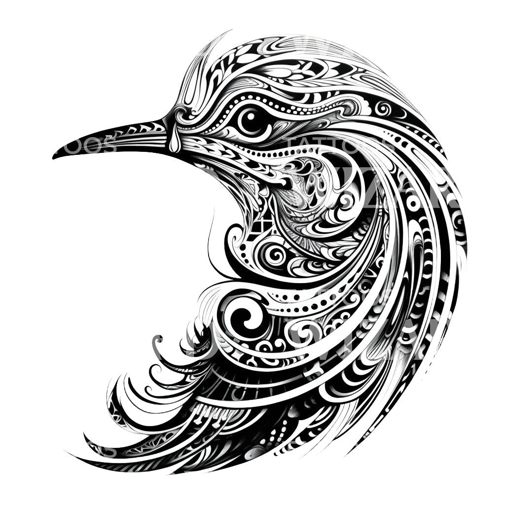 Tribal Bird Tattoo Design