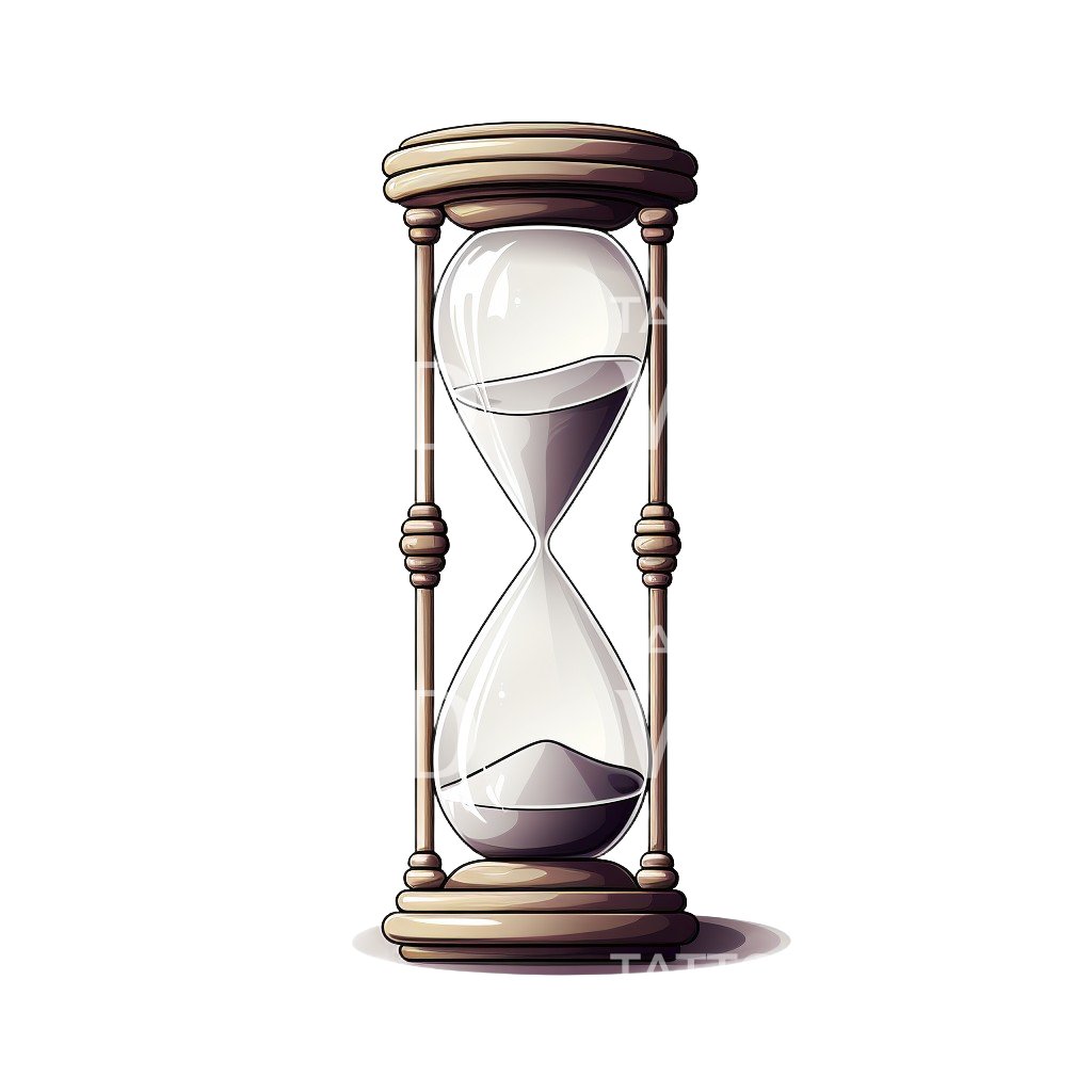 Simple Illustrative Hourglass Tattoo Design