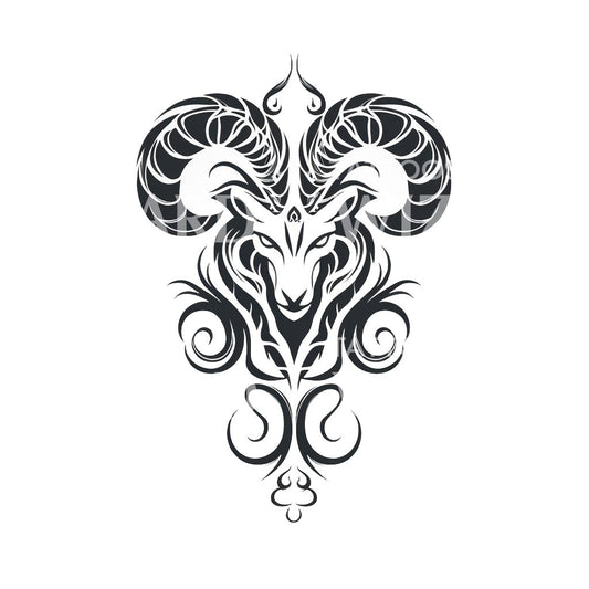Aries Zodiac Sign Tribal Tattoo Design