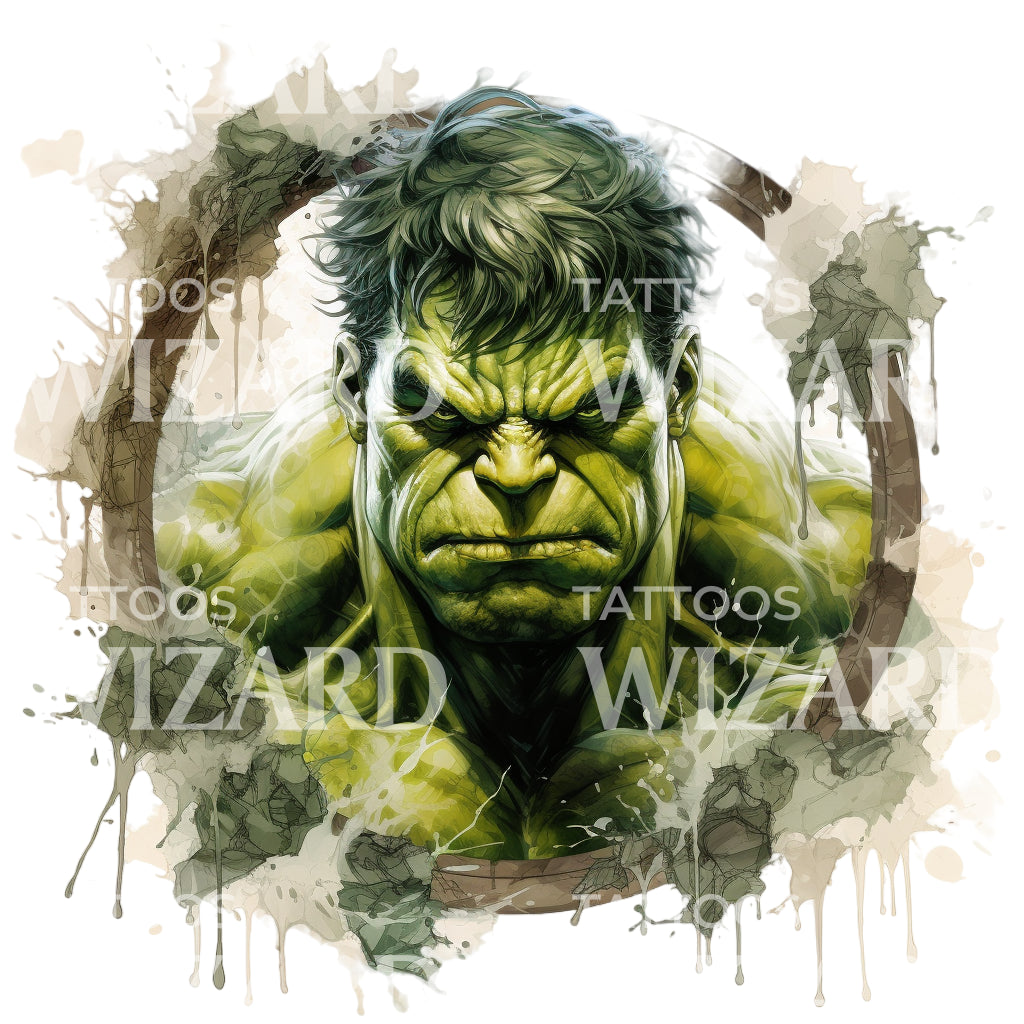Marvel Inspired Hulk Tattoo Design
