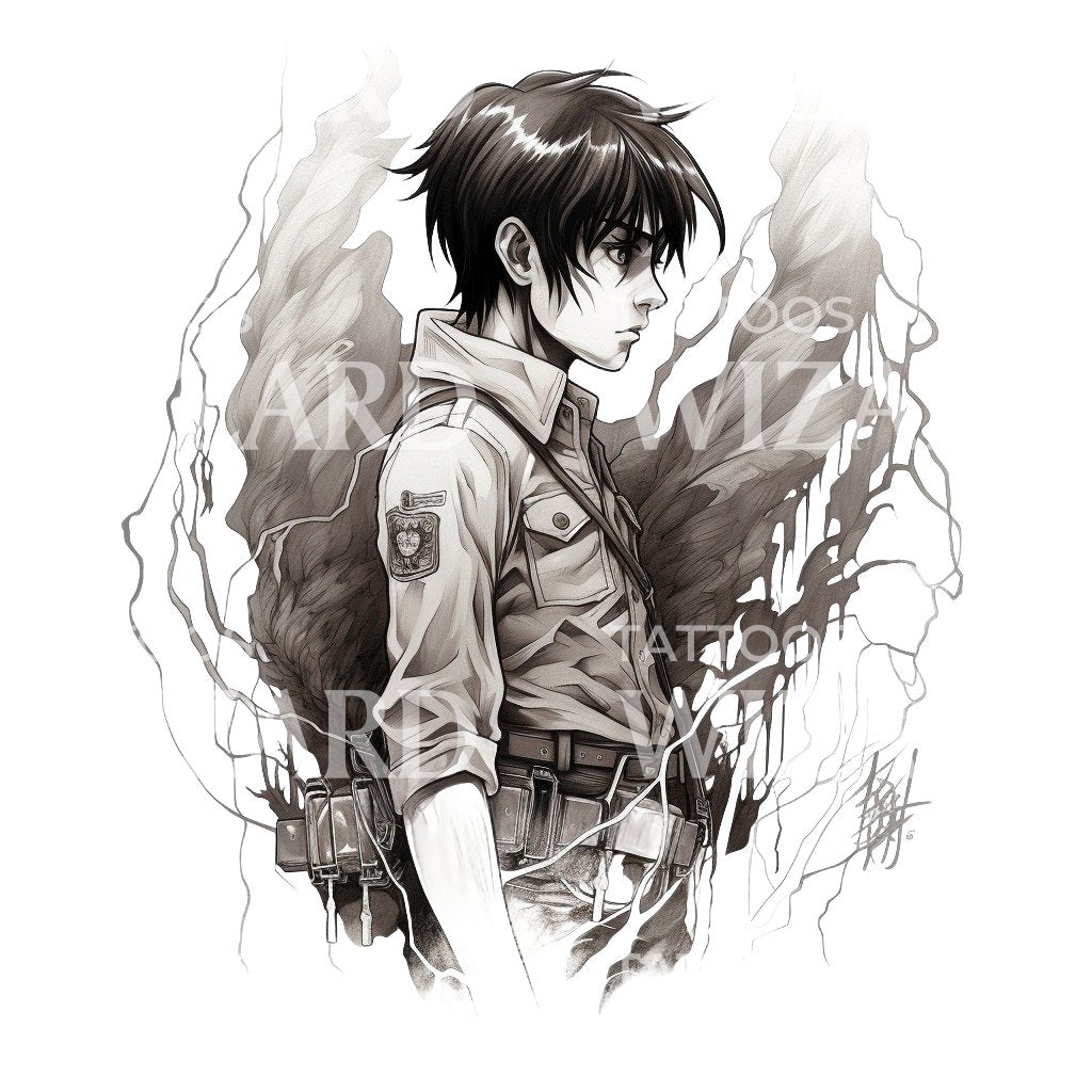 Anime Eren Yeager Inspired AOT Tattoo Design