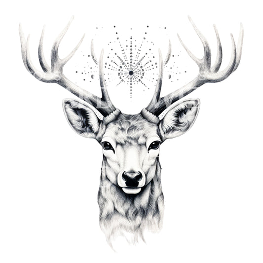 Deer Dotwork Tattoo Design