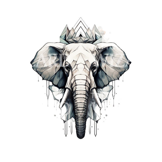 Glaciar Elephant Illustrative Tattoo Design