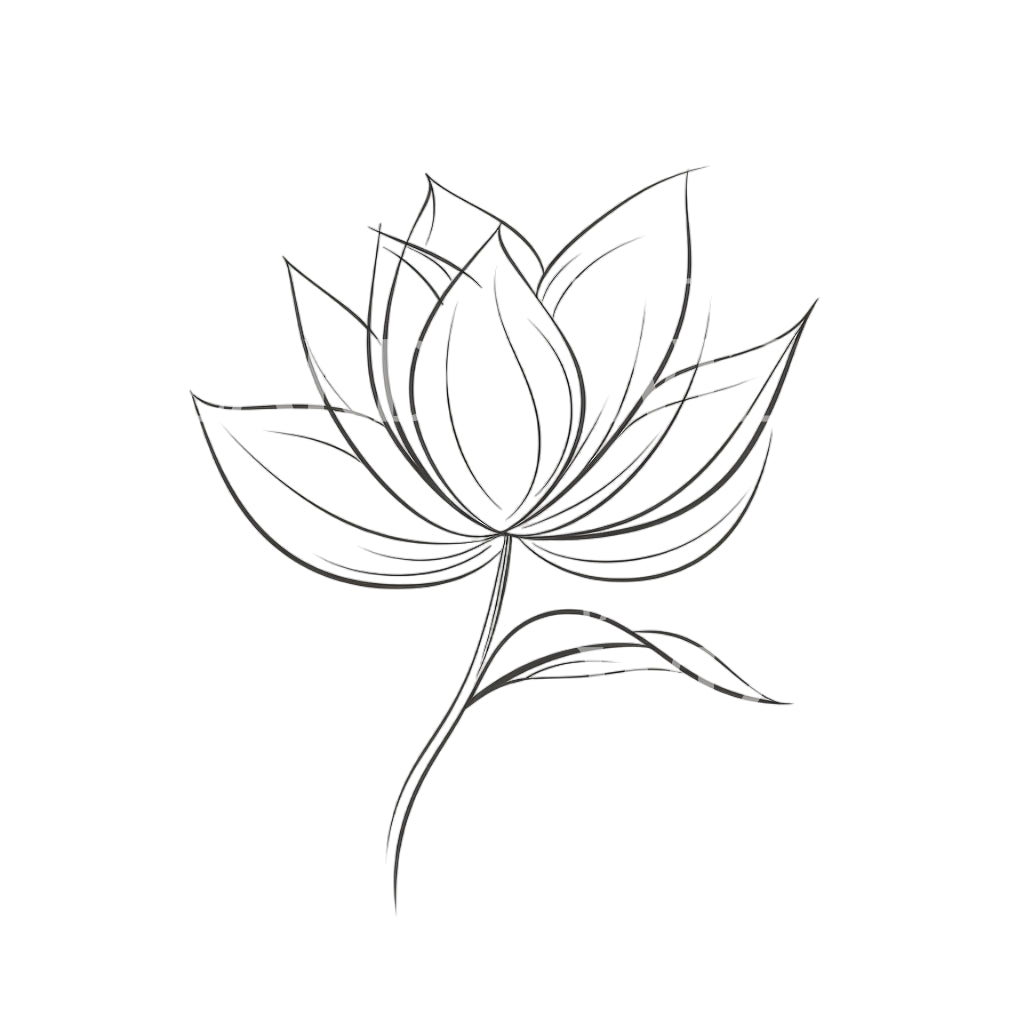 Minimalist Lotus Flower Tattoo Design