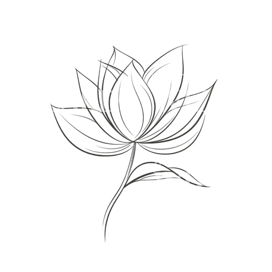 Minimalist Lotus Flower Tattoo Design