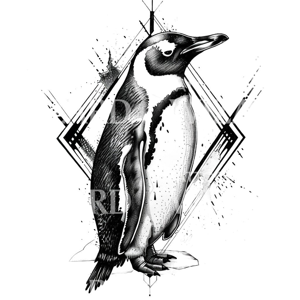 Sketch Penguin Tattoo Design