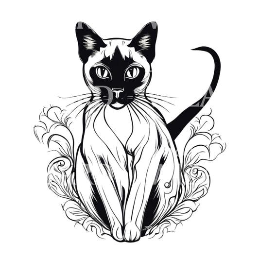 Siamese Cat Tattoo Design