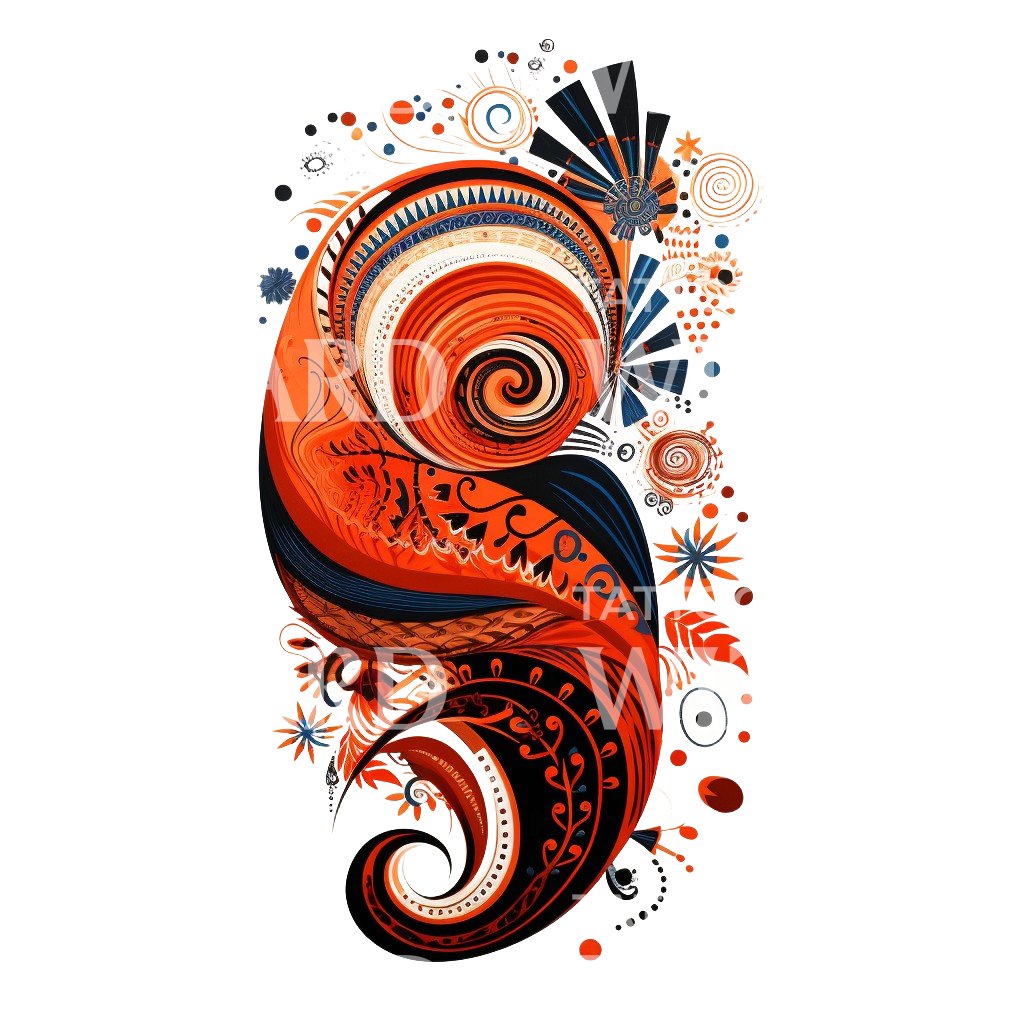 Abstract Colorful Shapes Tattoo Design