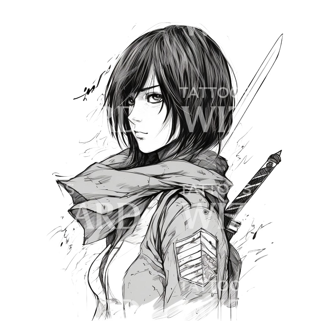 Mikasa Ackermann AOT Inspired Tattoo Design