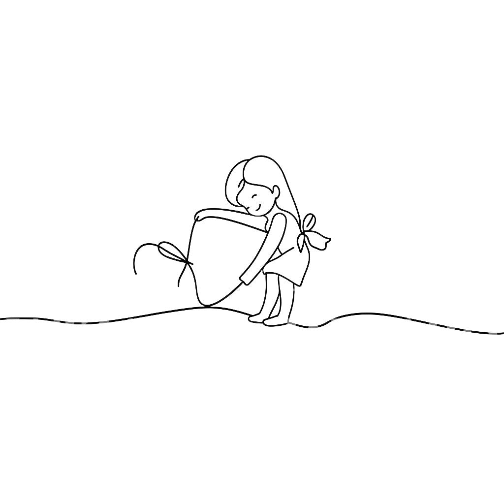 Young Girl Playing Minimalist Tattoo Design