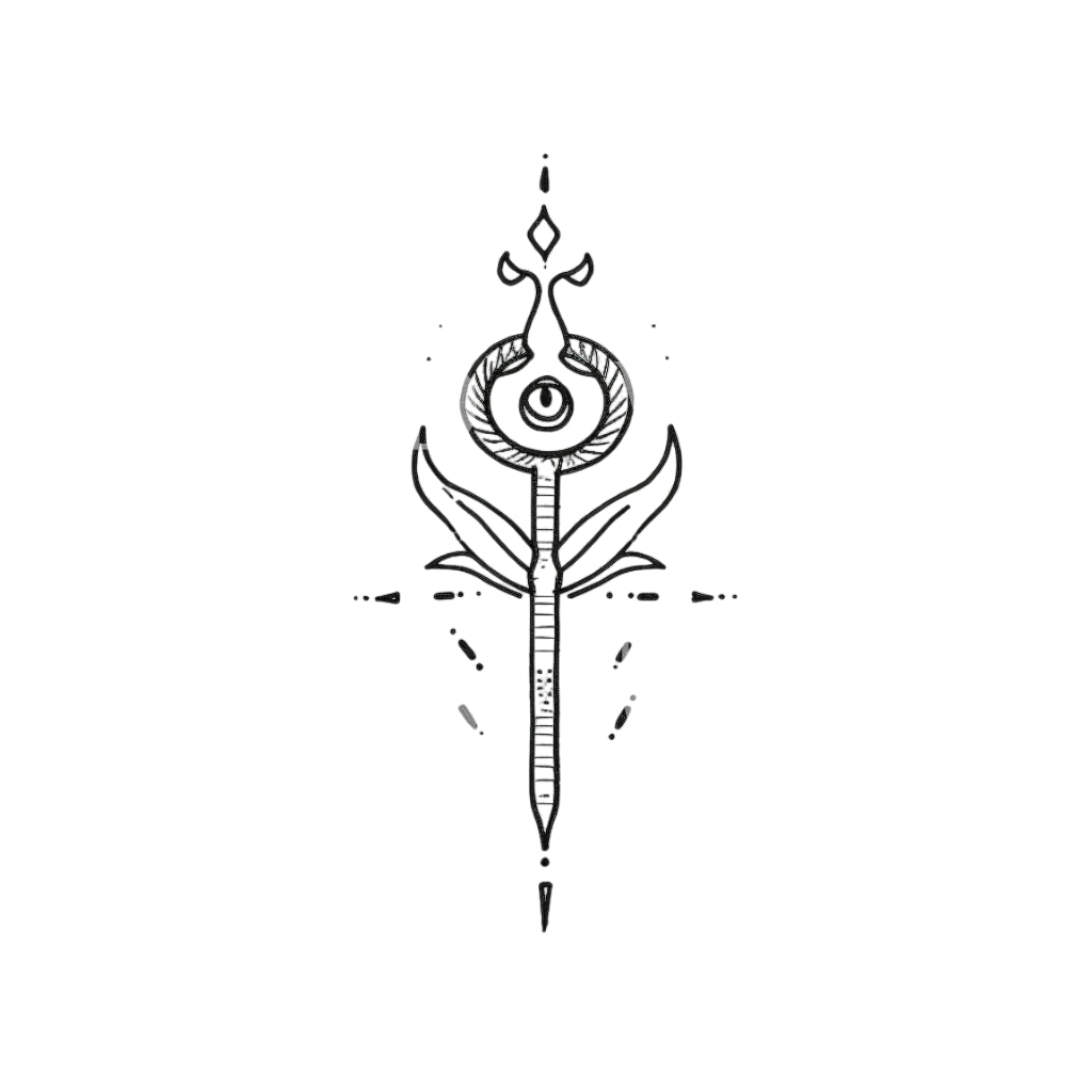 Handpoke Spade Symbol Tattoo Design