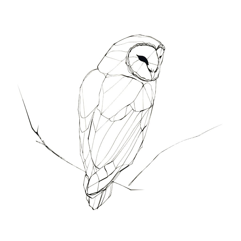Geometric Hedwig Owl Harry Potter Tattoo Design