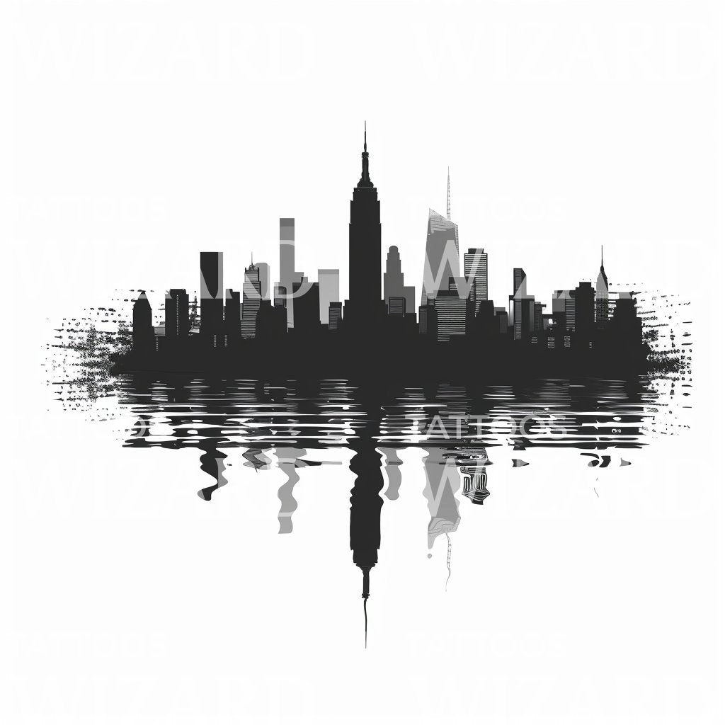 Minimalist Skyline New York Tattoo Design