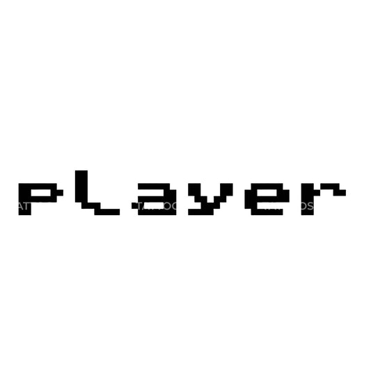 Video Games Player Lettering Tattoo Design