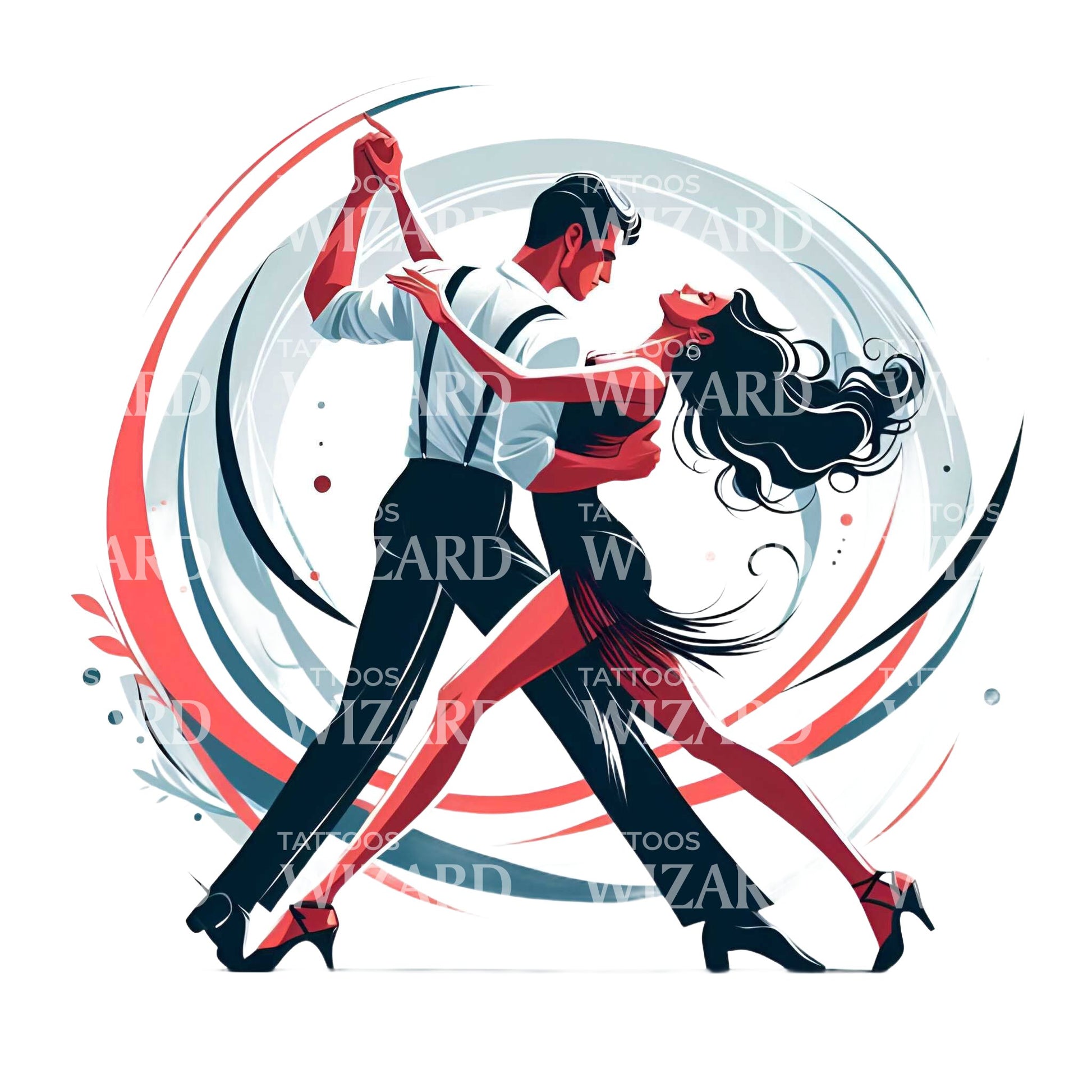 Night Of Salsa Dance Tattoo Design