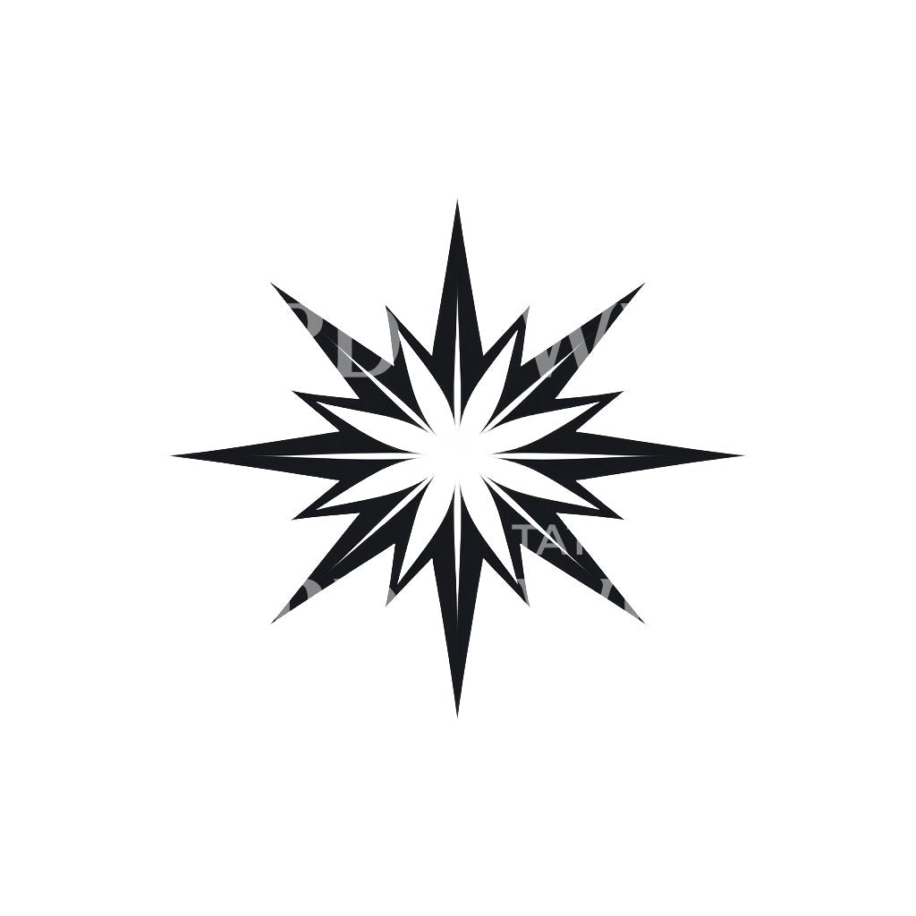 Blackwork Star Tattoo Design