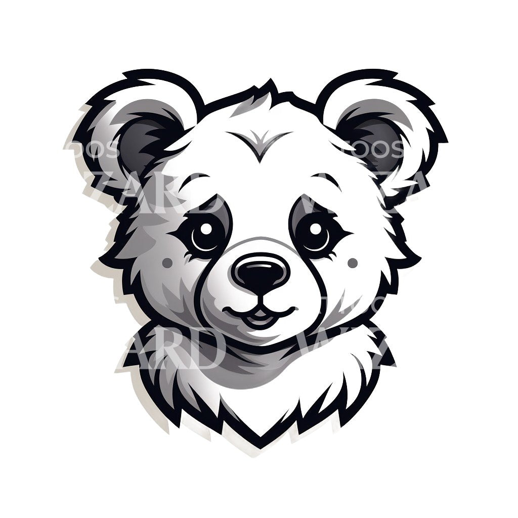 Old School Sad Teddy Bear Tattoo Design