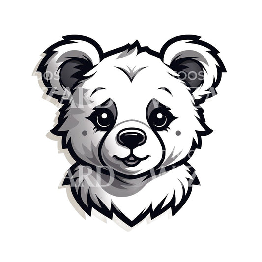 Old School Sad Teddy Bear Tattoo Design