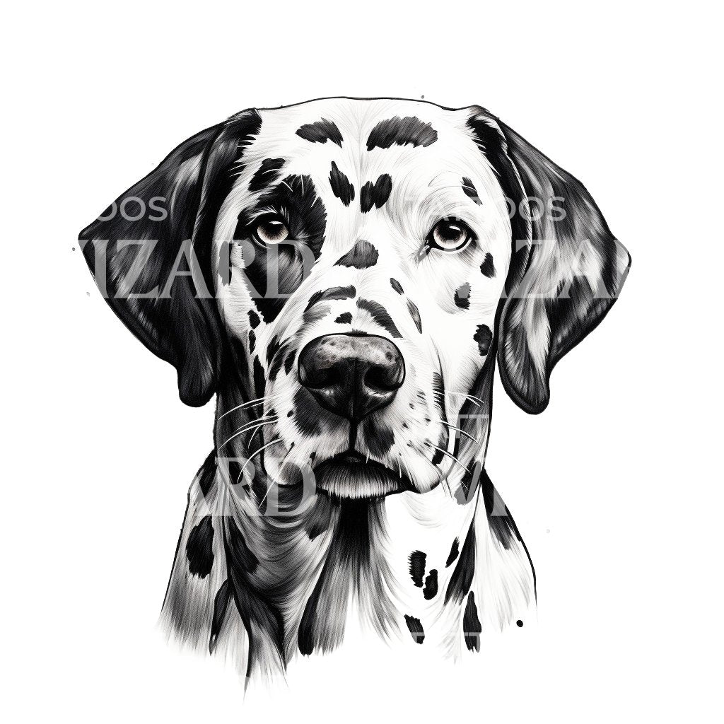 Dalmatian Portrait Tattoo Design