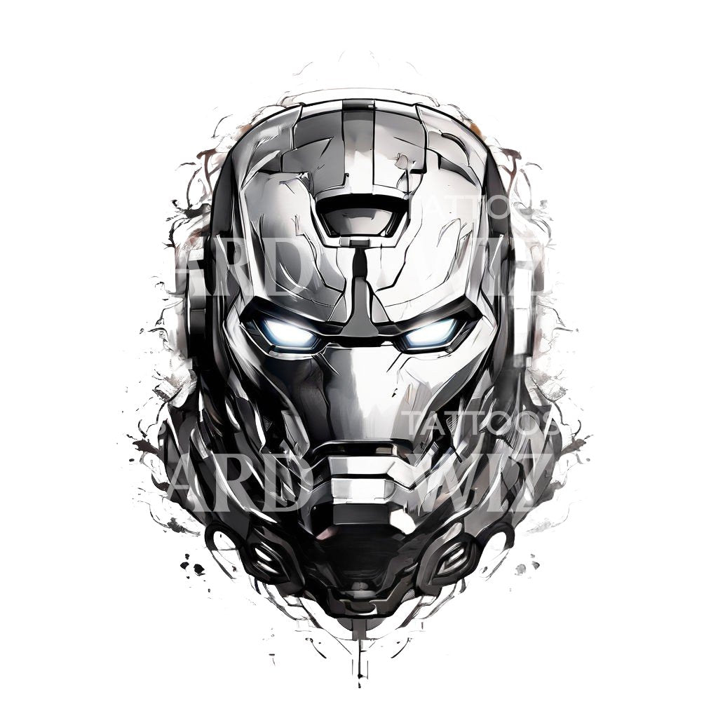 iron man helmet art Illustrative Iron Man Helmet Tattoo Design – Tattoos Wizard Designs
