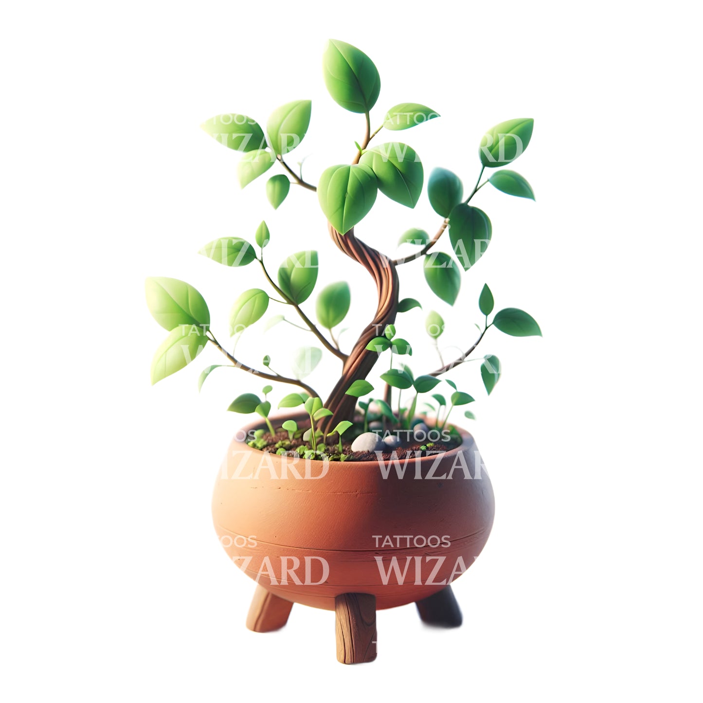 Bonsai Plant Tattoo Idea