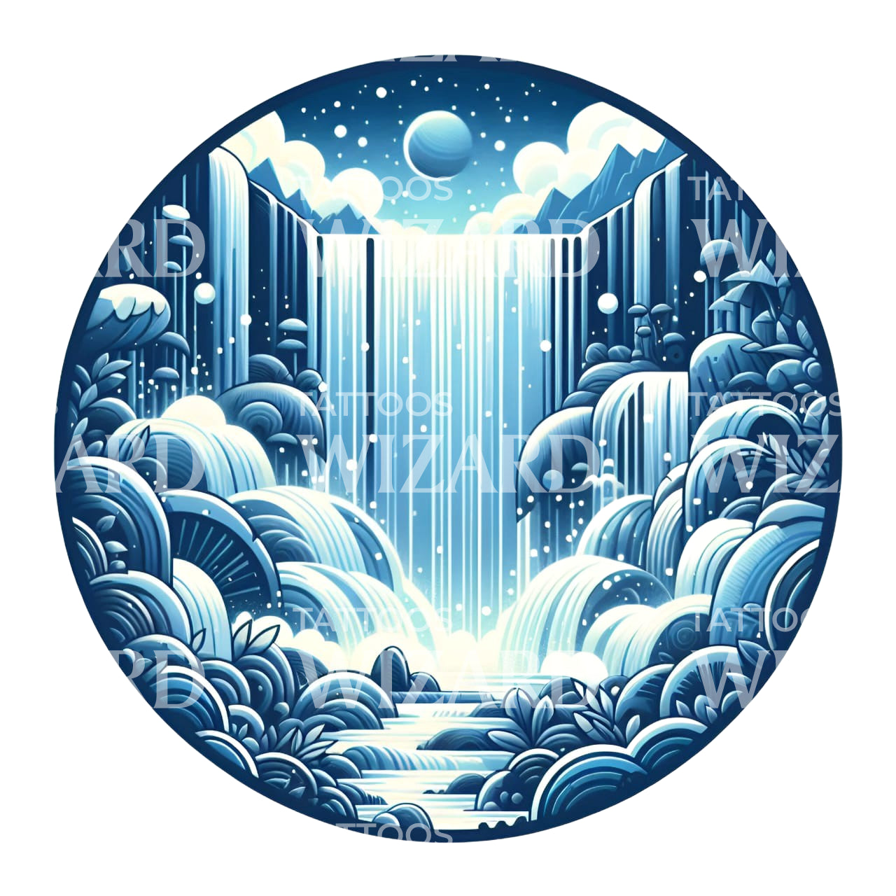 Frozen Waterfall Tattoo Idea