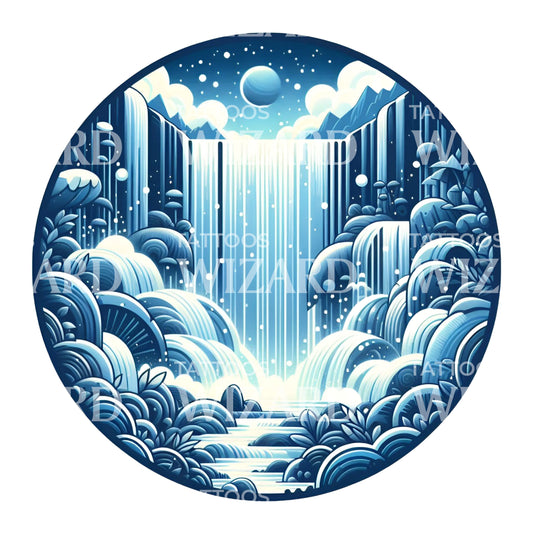 Frozen Waterfall Tattoo Idea