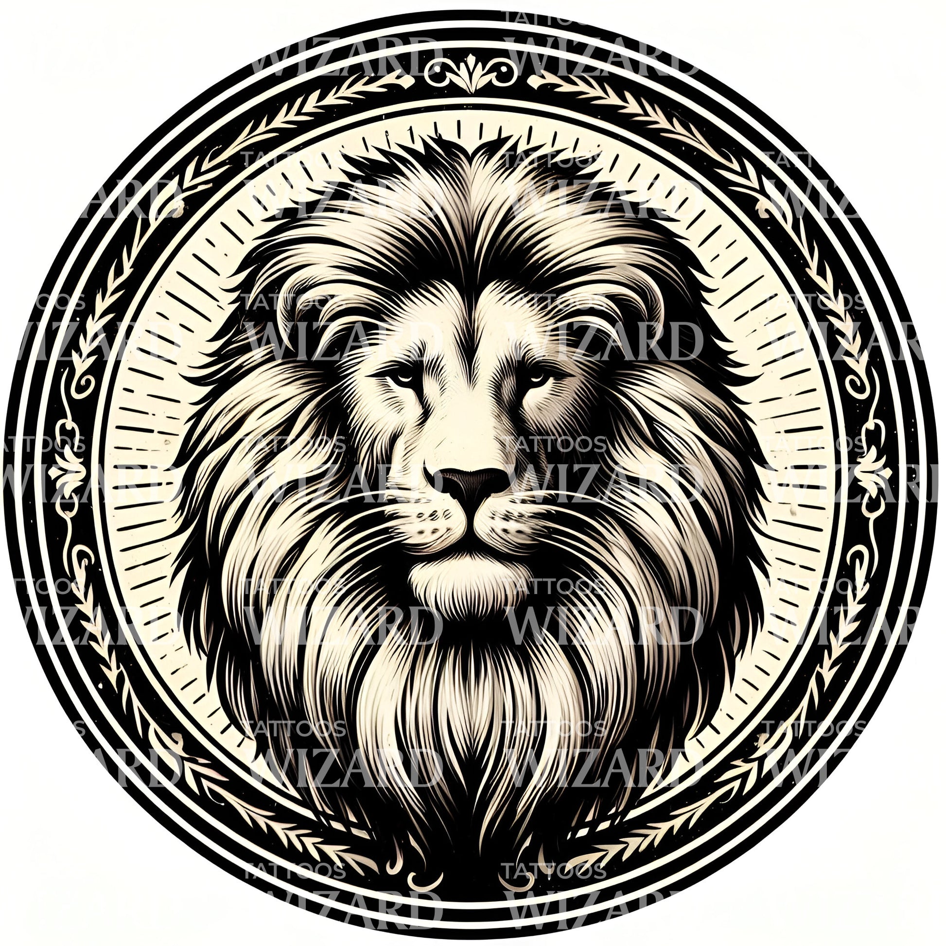 Lion In Showcase Tattoo Idea