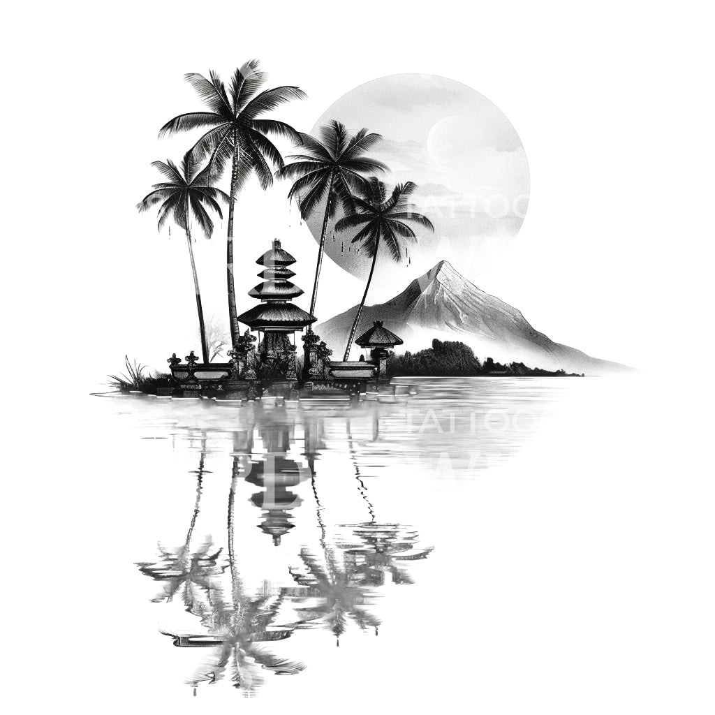 Bali Island Indonesia Tattoo Design