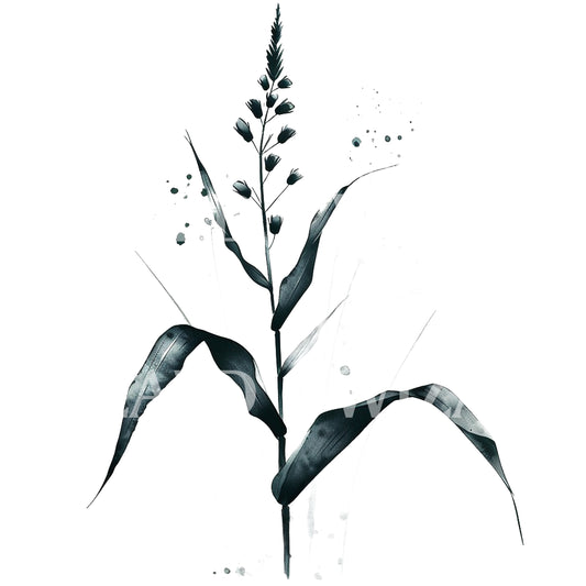 Cereal Plant Minimalist Tattoo Design