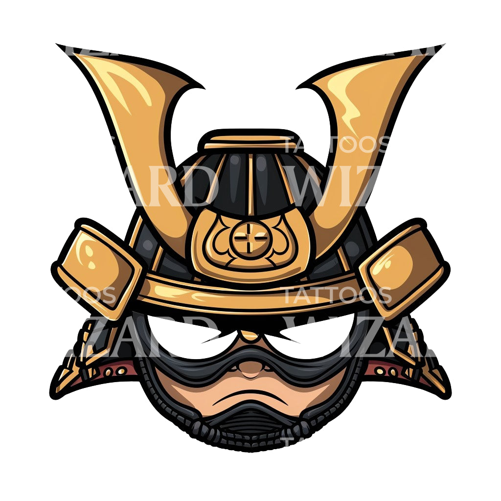 Chibi Samurai Warrior Tattoo Design