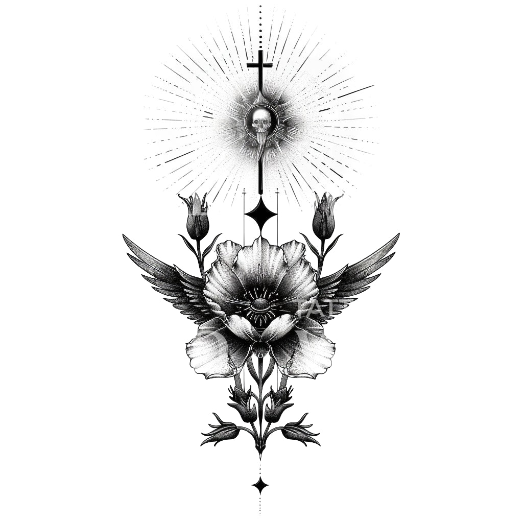 Christian Rose of Death Tattoo Design
