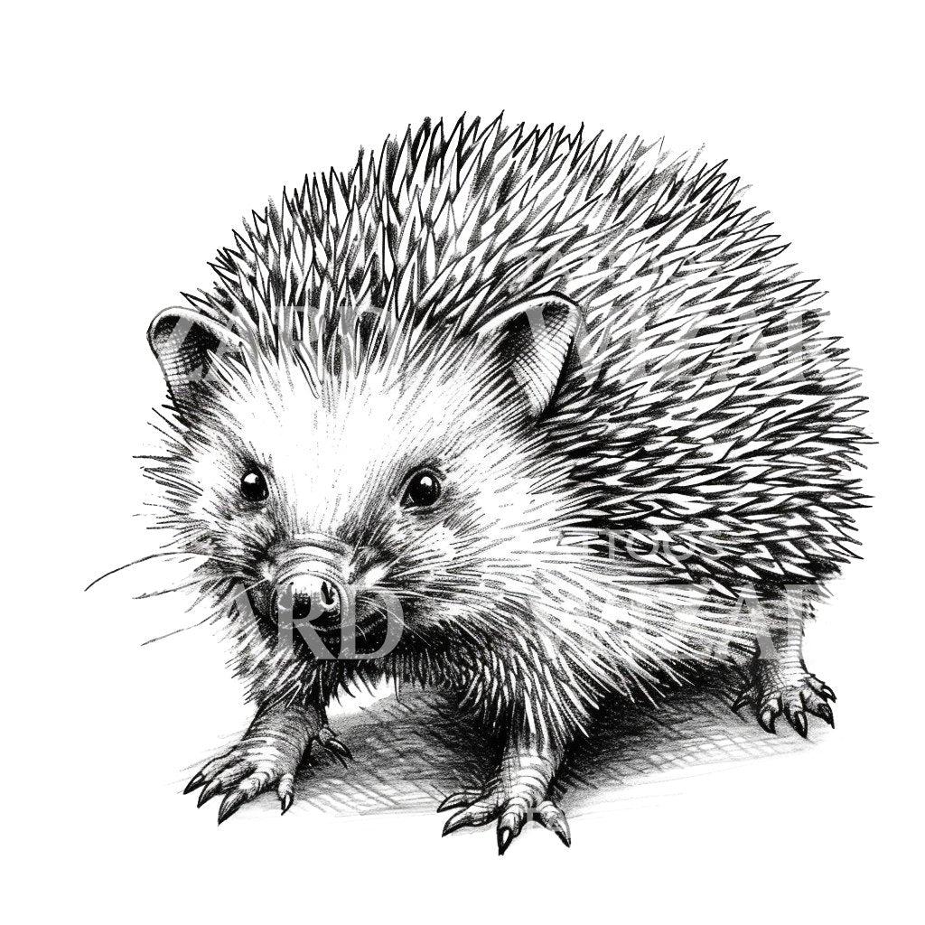 Cute Hedgehog Tattoo Idea