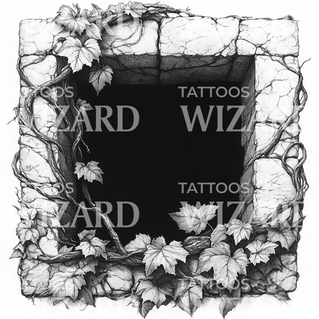 Dark Void Surrounded by Ivy Tattoo Design