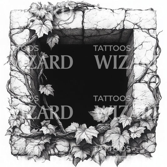 Dark Void Surrounded by Ivy Tattoo Design