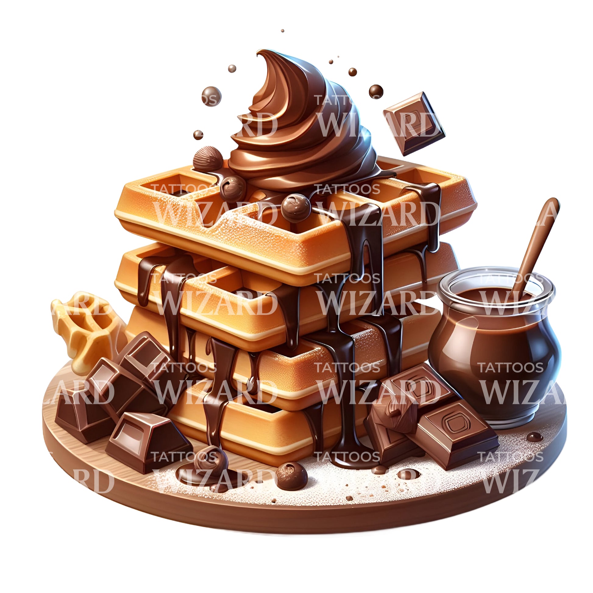 Delicious Chocolate Waffles Tattoo Idea