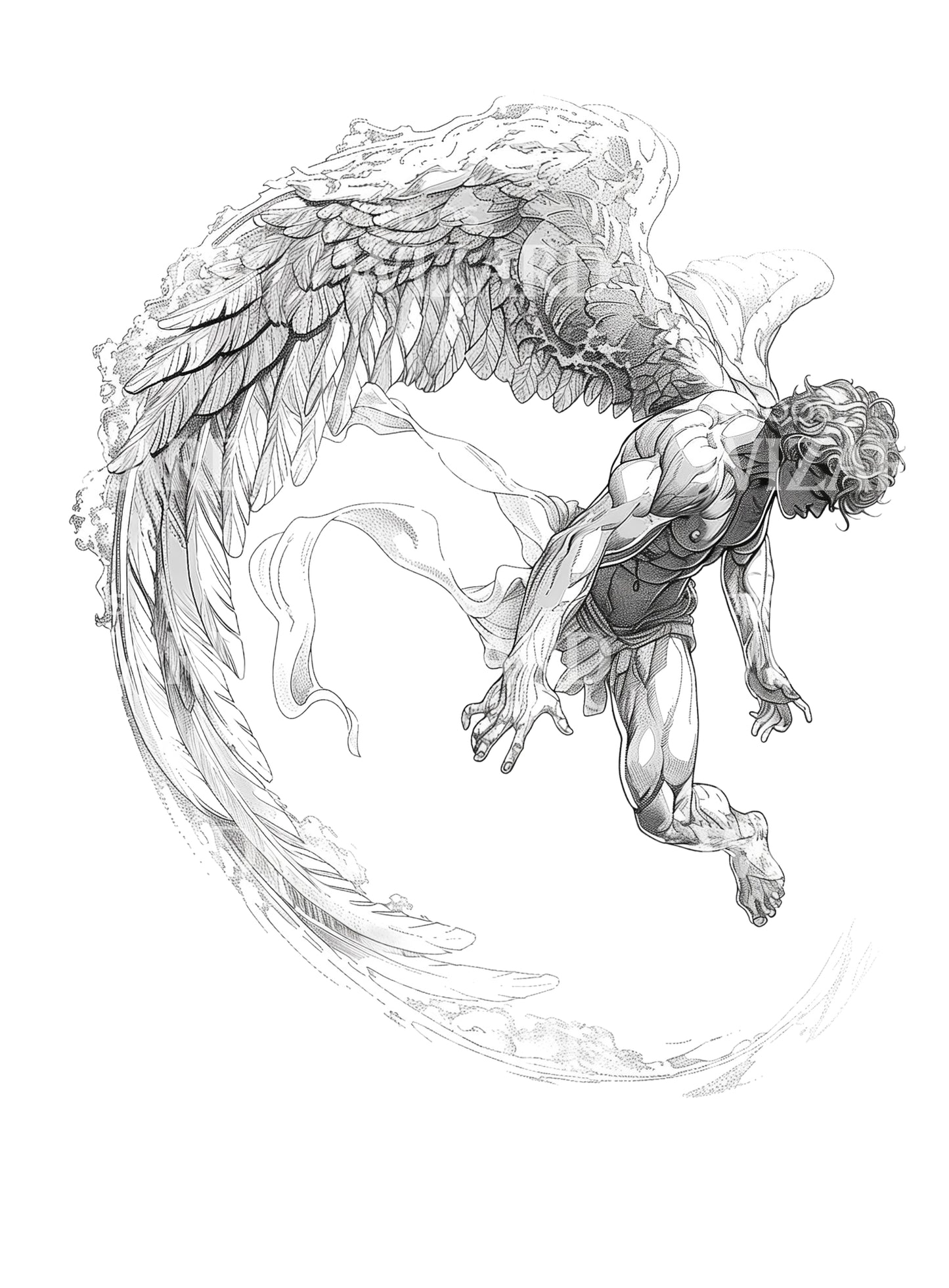 Falling Icarus Tattoo Design
