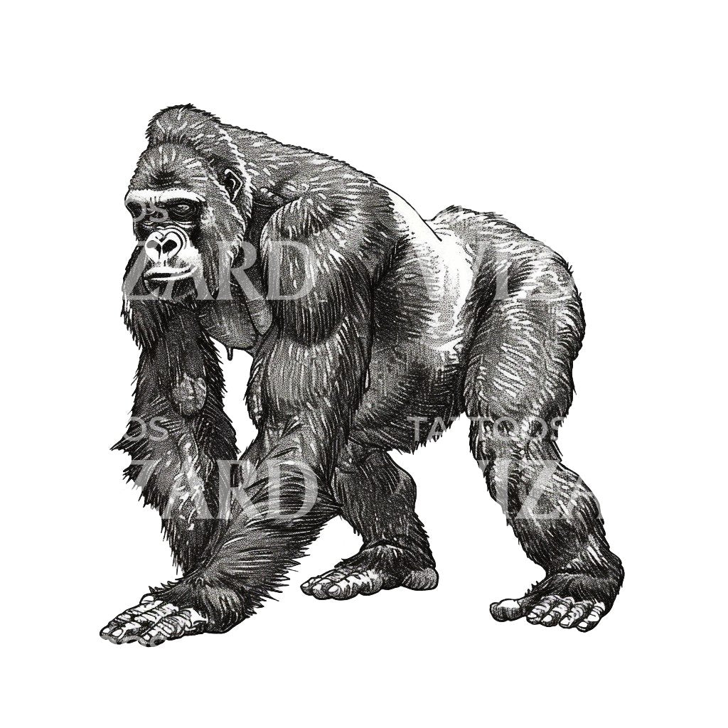 Fierce Gorilla Tattoo Idea