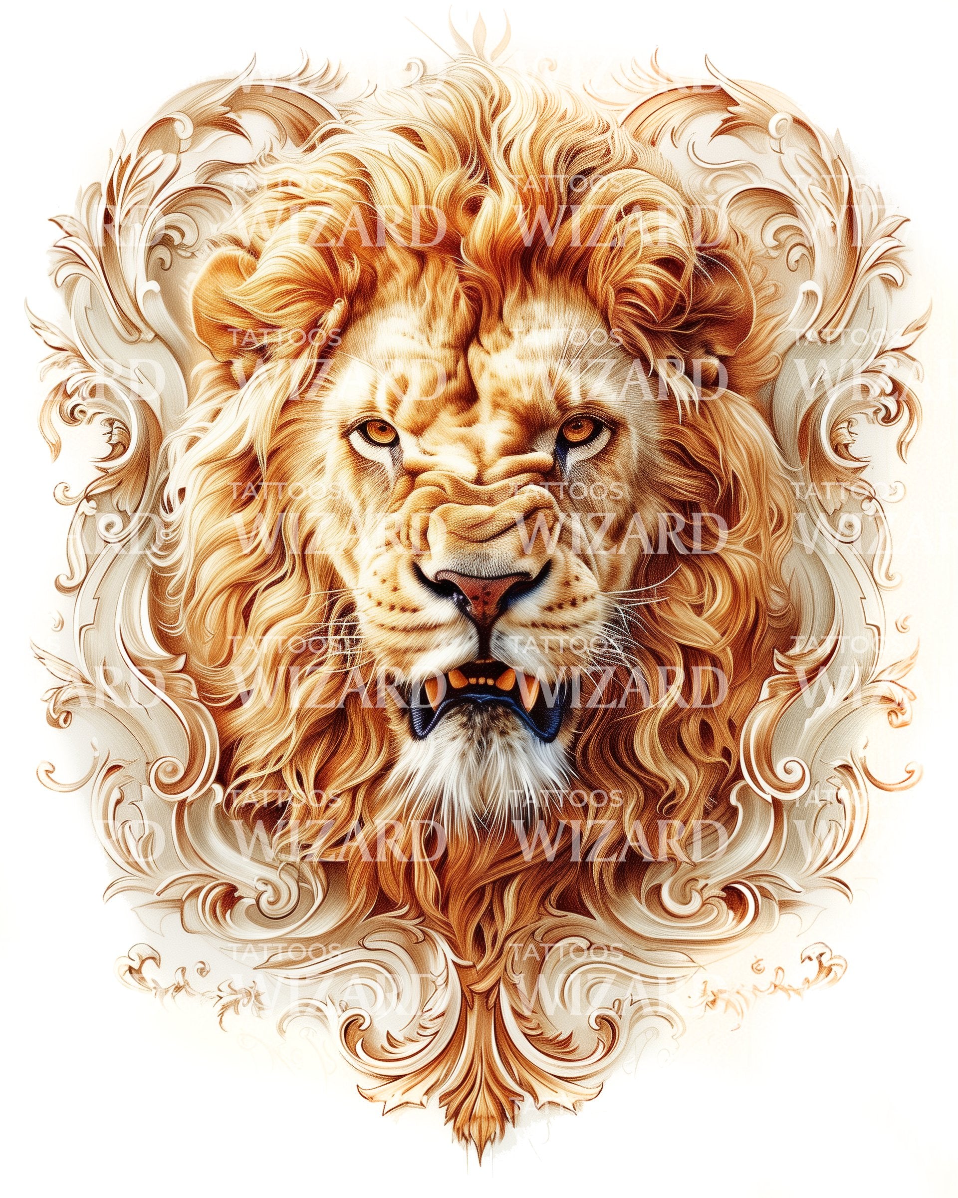 Fierce Lion Tattoo Idea