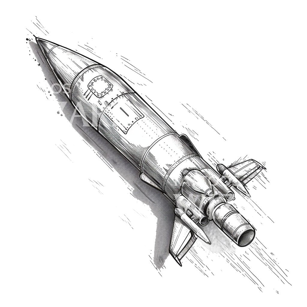 Flying Rocket Tattoo Idea