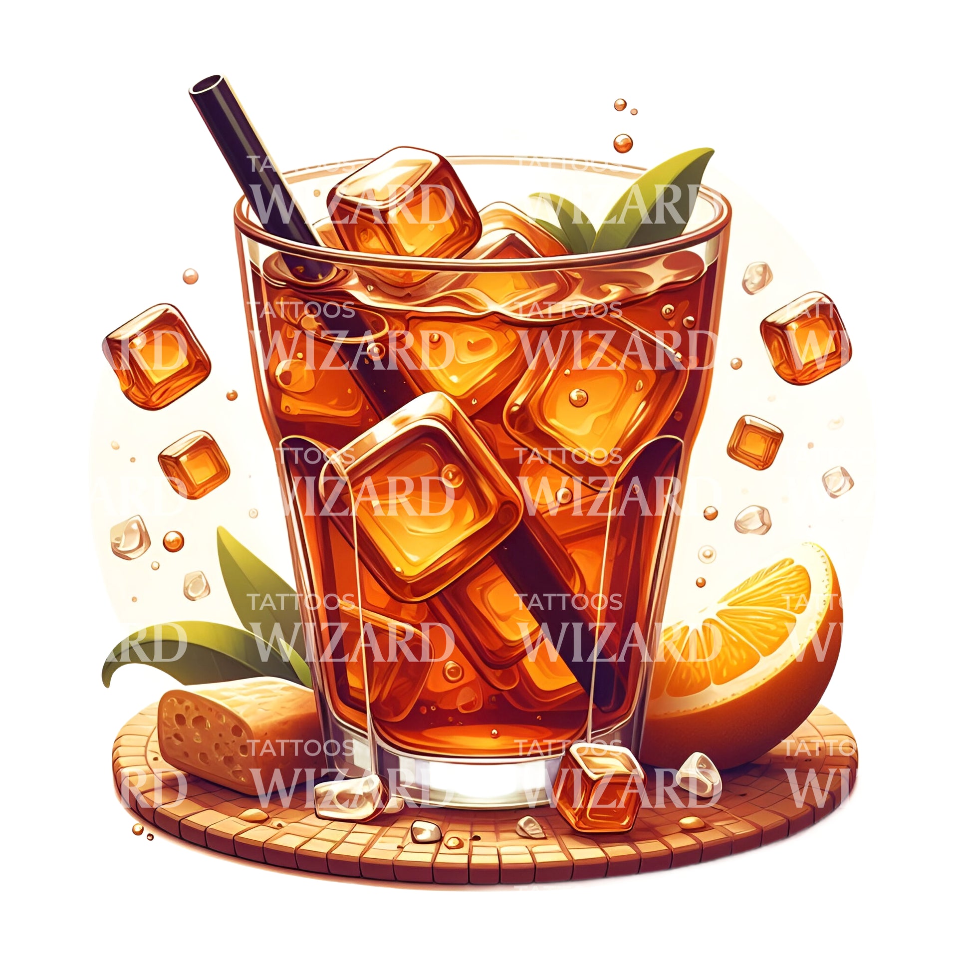 Glass Of Ice Tea Tattoo Idea