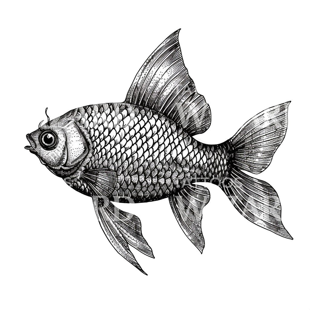 Goldfish Drawing Tattoo Idea