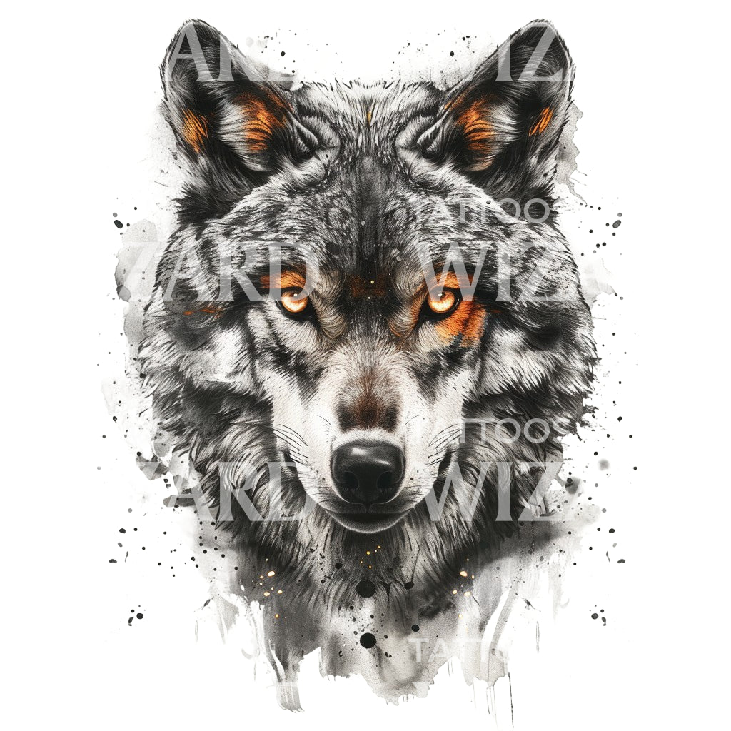 Iberian Wolf Tattoo Design