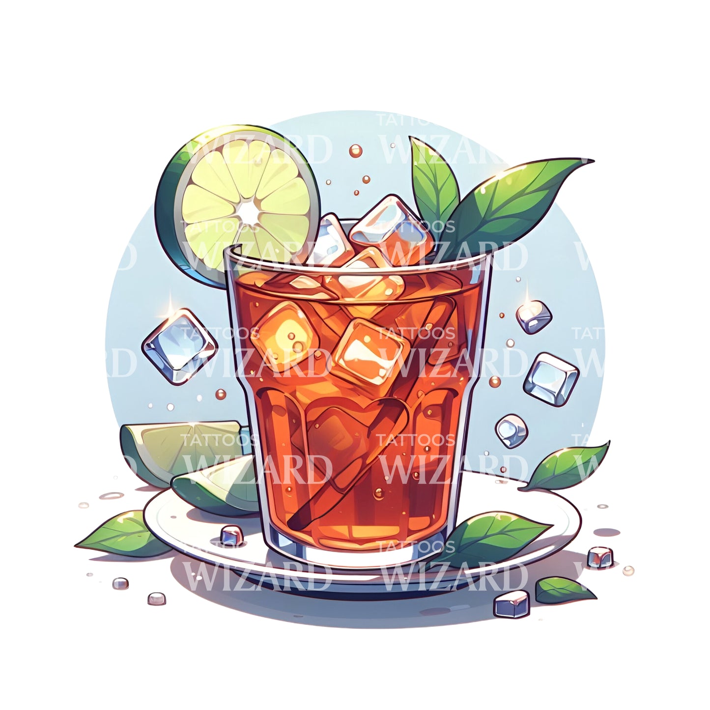 Ice Tea With Lemon Tattoo Idea
